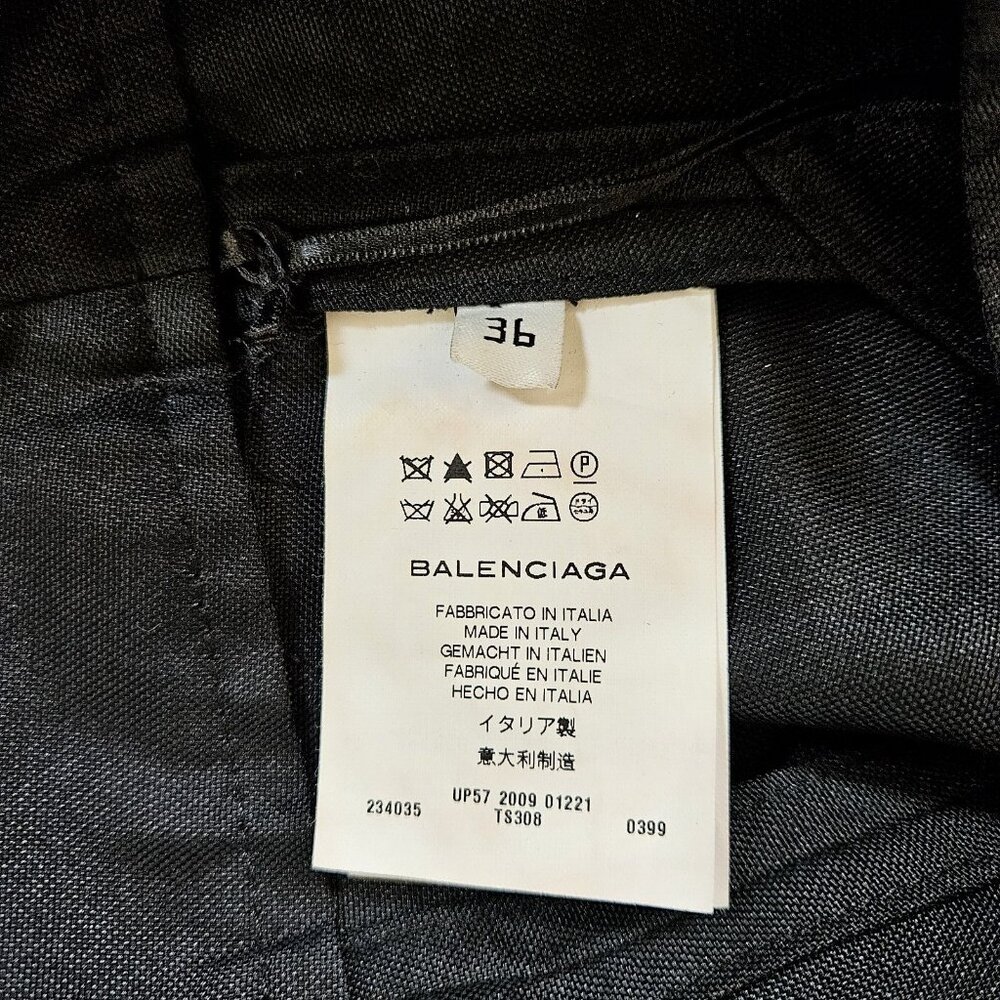 Balenciaga Paris Skirt S US 4 Black Cotton Blend Mini Designer Luxury Goth Chic - Picture 12 of 16